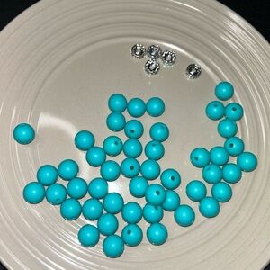 50+ Turquoise and Silver Bead Set